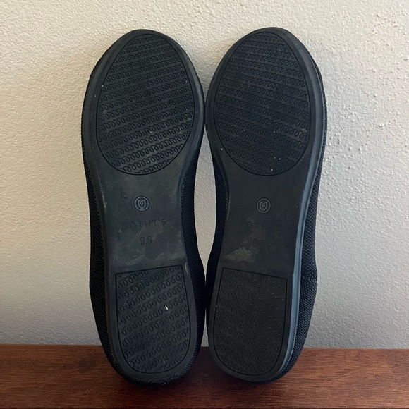 Retired ROTHY’S Size 9.5 Black Ballet Flat Round Toe w WHITE HALO Sustainable - Picture 5 of 7